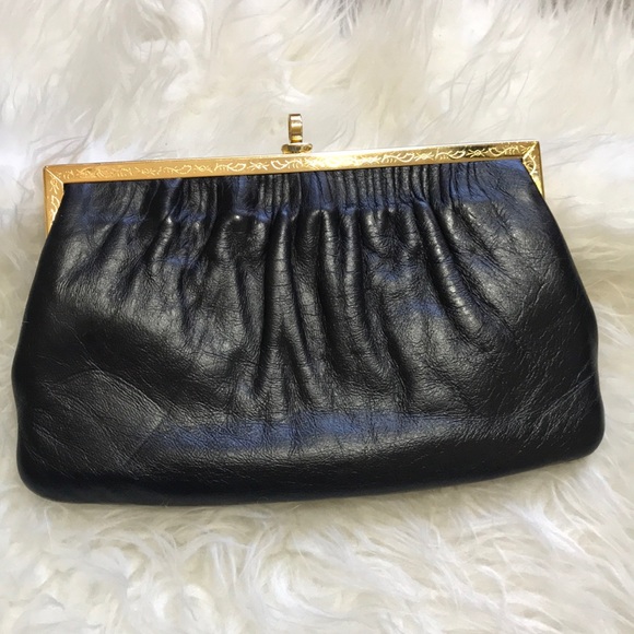 Vintage Handbags - Vintage Clutche Black Bag